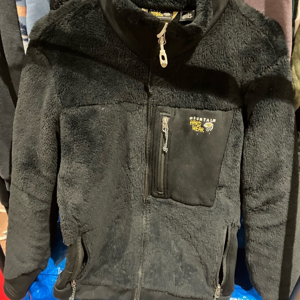 Mountain Hardwear Jacket Womens Large Monkey Fleece Polartec Black Full Zip